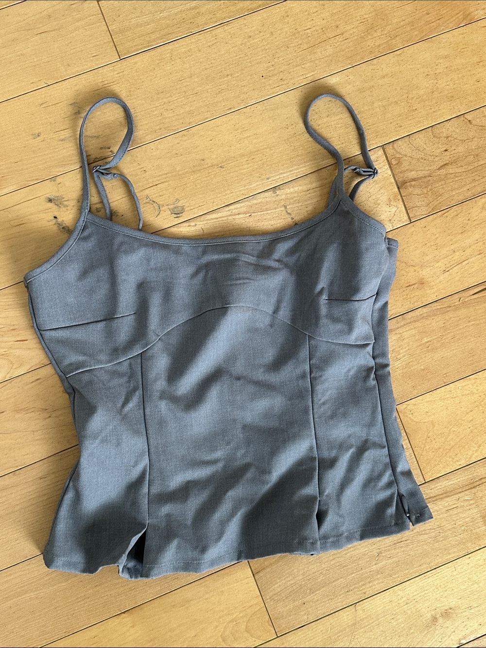 H&M Steel Gray Peplum Cami Tank